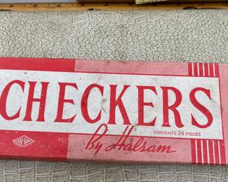 Vintage Wooden Checkers by Halsam.