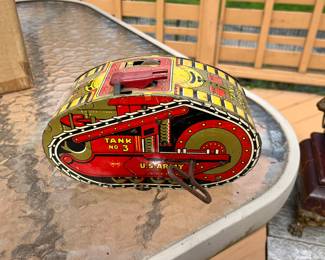 Vintage Marx US ARMY tank corp #3 tin toy from 1930’s.