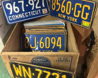 Vintage NY, Conn., and Worlds Fair 1940 license plates.