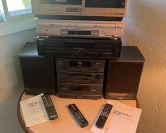 Sony stereos, DVD players, VHS players and CD players.