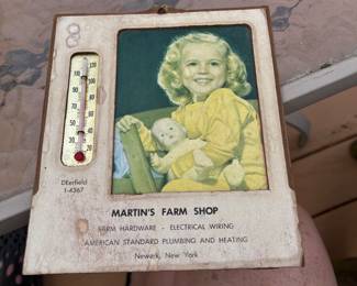 1947 vintage thermometer advertising for Martin’s Farm Shop in Marion, NY.