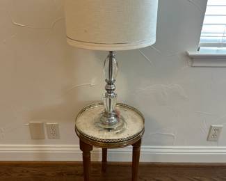 Round End Table with Marble Top
