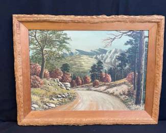 Rustic Frame Likely Original Painting Landscape