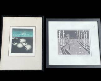 Interesting Framed Prints By J. Ross and 35/50 K. Gabamoth