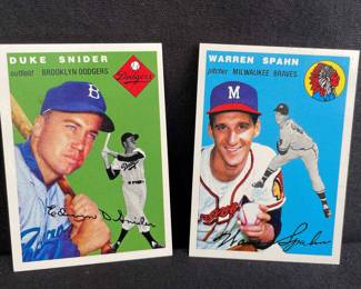 1954 Topps Duke Snider and Warren Spahn Baseball Cards