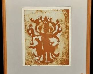 Marietta Foubert Signed Stone Lithograph "Spirit Of 1000 Faces"