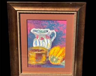 Colorful Framed Impressionist Still Life * Likely a Print
