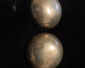 Large sterling clip on earrings.