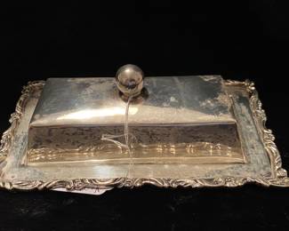 Beautiful vintage sterling butter dish with lid.