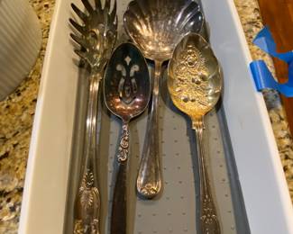 Silver plate serving pieces 