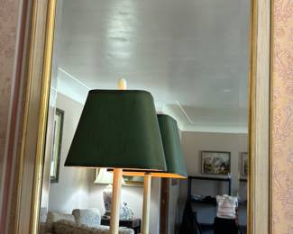 Gold Framed Mirror, Table Lamp