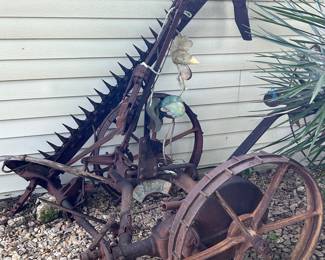 Antique horse drawn sickle mower