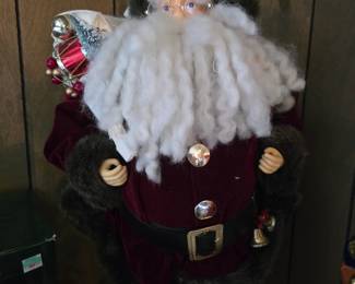 Large Santa and lots of great holiday decorations.