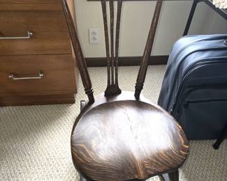 Dark stained oak Rocker Art Nouveau
