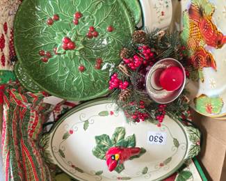 Box Lots - Beautiful "Temptations" Christmas Casseroles with metal carriers and more