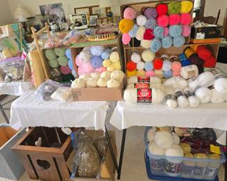 There is still a large box of yarn, fabrics, crafting kits and more.