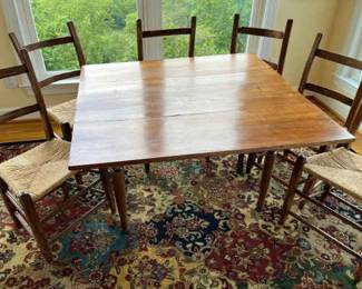 Antique Drop Leaf Table Chairs