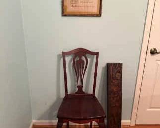 Chair with Print Wooden Box