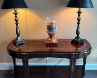 Sofa or Entry Table with Lamps