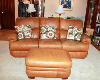 Lazy Boy Reclining Leather Sofas with Ottoman