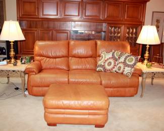 Lazy Boy Reclining Leather Sofas with Ottoman