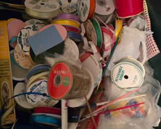 TONS OF RIBBON, MANY ARE VINTAGE