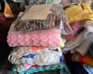 VINTAGE, CROCHETED BLANKETS, NEVER USED
