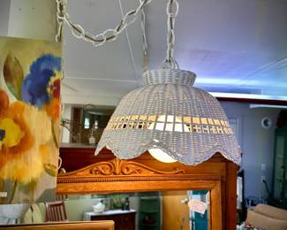 Wicker Swag Lamp