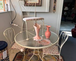 Metal Glass Patio Set