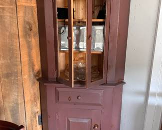 2 Pc Farmhouse Pine Corner Cabinet