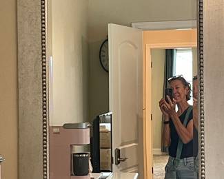 Large framed silver mirror $100. 44" x33"
