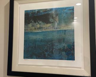 Jane Bellows framed abstract art 46/450. $65