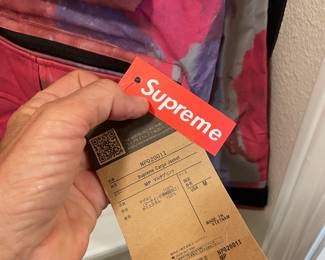 Northface Supreme jacket tags on