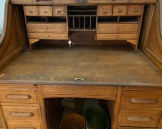 Oak Roll Top Desk