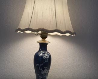 Cobalt Blue Asian Style Lamp
