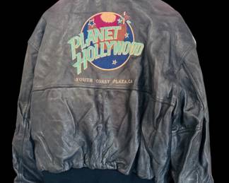 Vintage leather Planet Hollywood bomber jacket
