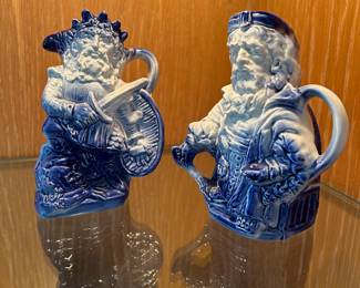 Burgess & Leigh, Burleigh Ironstone, Macbeth and Shylock Toby Jugs, characters from Shakespeare's Macbeth and Merchant of Venice plays.