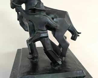 "Sidestepper" by Ed Mell.
It is undated, bronze, edition of 30, 12.25” x 9.75” x10.5”, signed in the casting.
