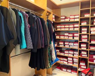 Clothes and shoes, including many Ferragamo's