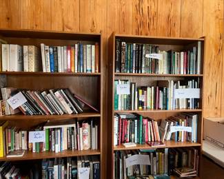 Mountains of books, travel, art, novels, etc