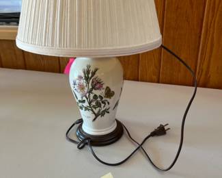 Portmeirion Botanical Garden lamps, two 18 inch lamps featuring the "Dog Rose."