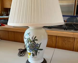 Portmeirion Botanical Garden lamps, two 21 inch lamps with "Passion flower"