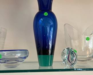 Fine glassware, including Kosta Boda