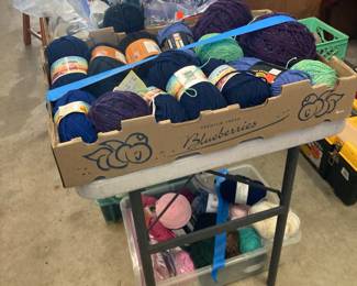 lots of yarn and crafting supplies