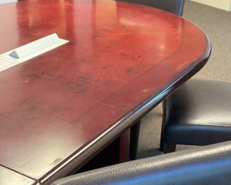 Conference table and leather chairs