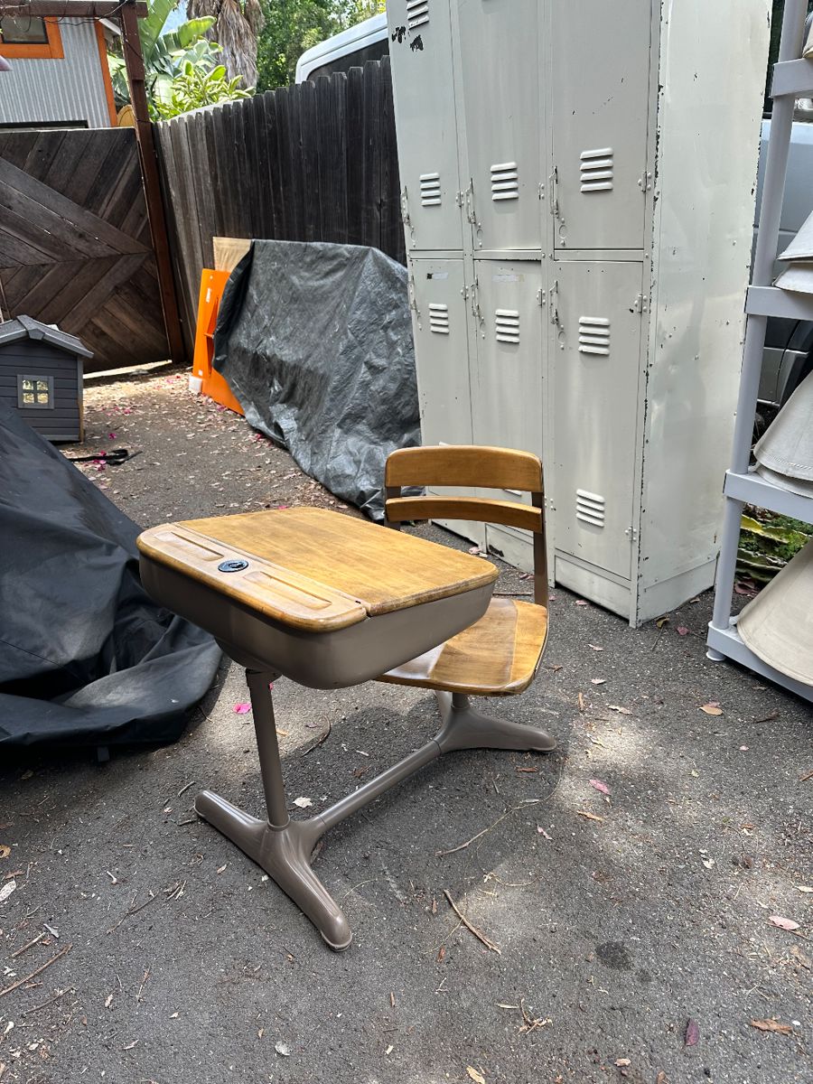 Vintage school house desk 