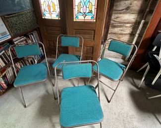 Samsonite folding chair and table turquoise