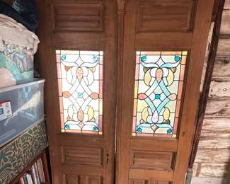 Vintage stain glass doors