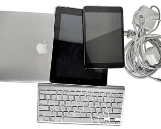 Apple MacBook Air, Keyboard And Two iPads