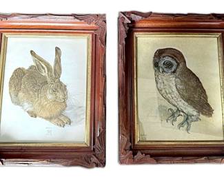 Two Framed Albrecht Durer Prints Vintage